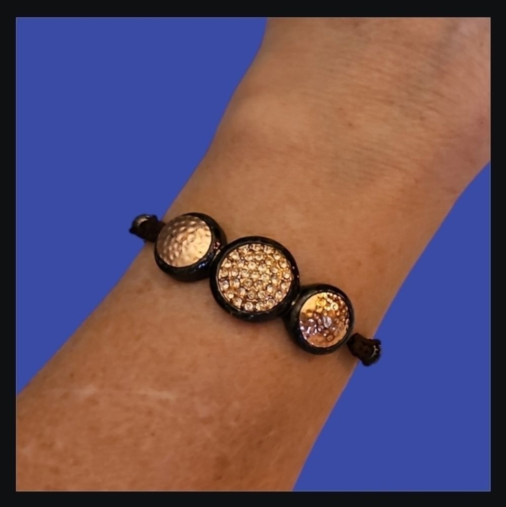 Copper Bronze Circles Macrame Bracelet